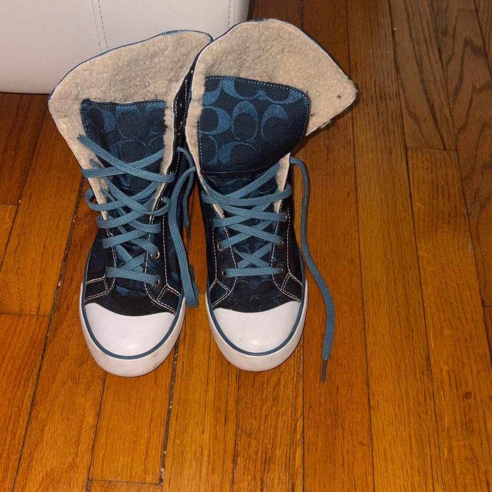 Coach High-Top Sneakers with Logo Pattern - Picture 6 of 14